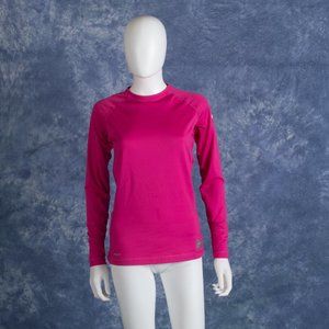 Nike Pro Bright Pink Long Sleeve Fleece Lined Top Sz M